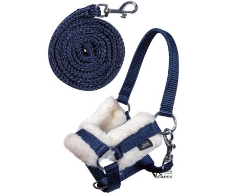 Ohlávka+vodítko HKM -HOBBY HORSING: TEDDY- (HRAČKA)